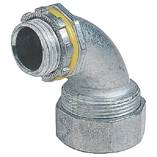 Steel City LT291-1 90 deg Conduit Connector, 1/2 in Threaded, Zinc