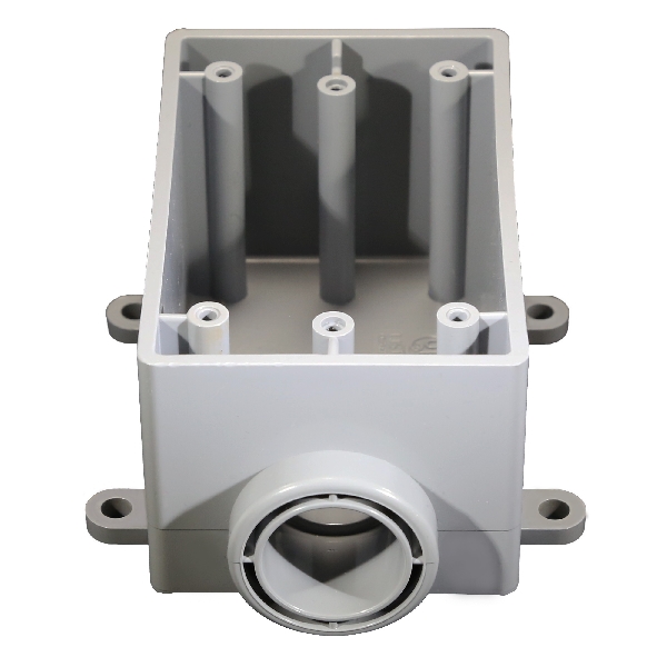 CANTEX 5133363 Electrical Box, 22.5 cu-in, 1-Gang, PVC, Gray, Surface