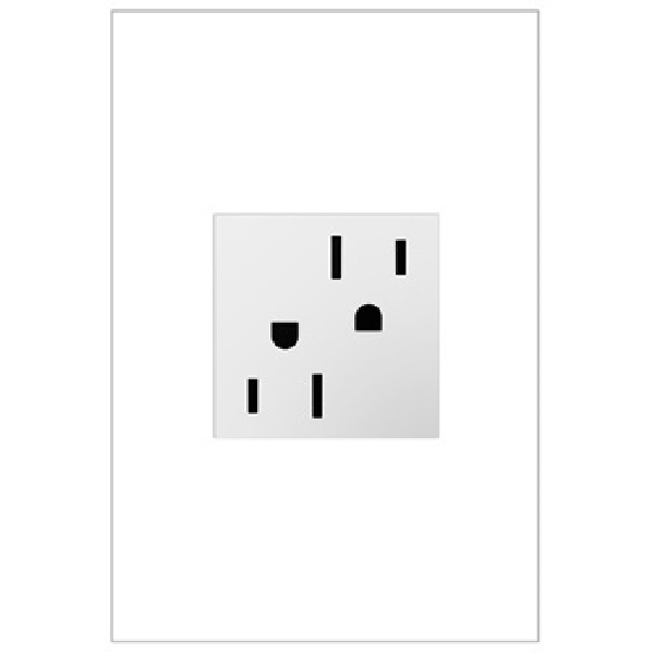 adorne ARTR152W4 2-Module Outlet, 3 -Pole, 15 A, 125 V, Back Wiring, NEMA: 5-15R, White