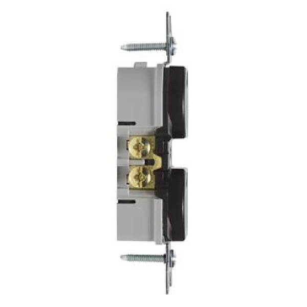 Pass & Seymour TradeMaster 3232 Duplex Receptacle, 15 A, 125 V, Push, Side Wiring, NEMA: 5-15R, Brown