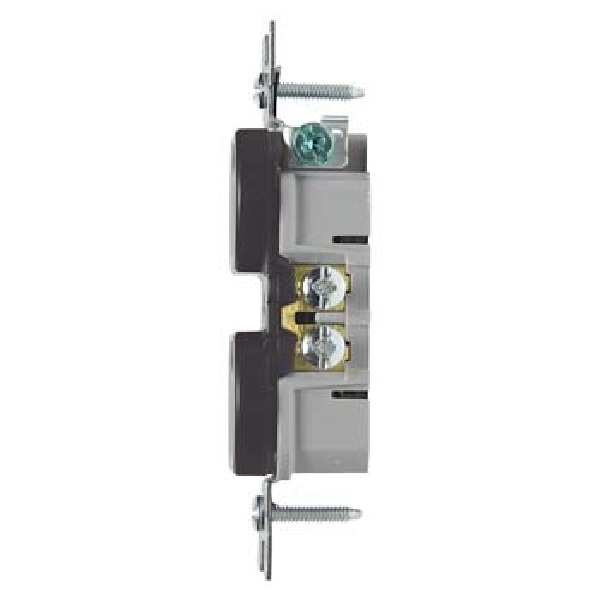 Pass & Seymour TradeMaster 3232 Duplex Receptacle, 15 A, 125 V, Push, Side Wiring, NEMA: 5-15R, Brown
