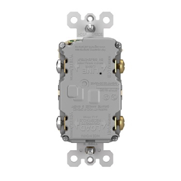 Radiant GFCI Receptacle, Pass & Seymour, 125 VAC, 15 A, NEMA: NEMA 5-15R, Back and Side Wiring, 3pk - 5