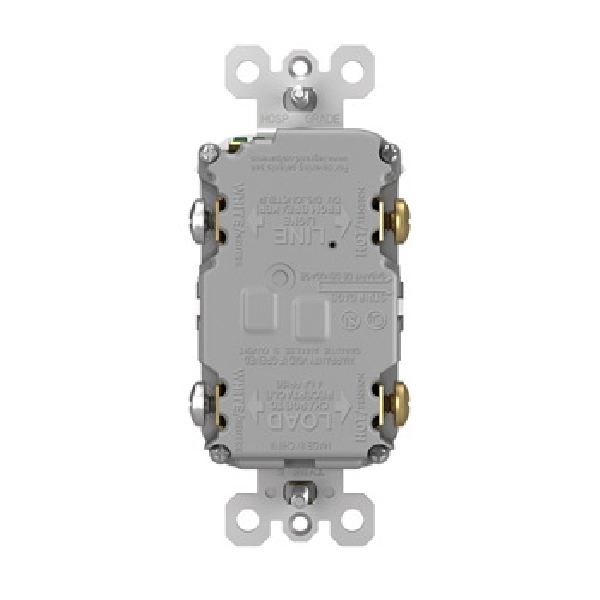 Radiant GFCI Receptacle, Pass & Seymour, 125 VAC, 20 A, NEMA: NEMA 5-20R, Back and Side Wiring, White - 5