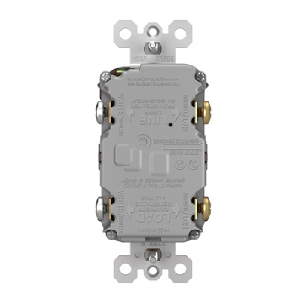 Radiant GFCI Receptacle, Pass & Seymour, 125 VAC, 15 A, NEMA: NEMA 5-15R, Back and Side Wiring, Brown - 5
