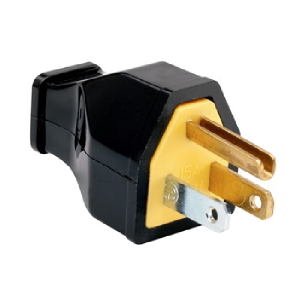 SA399BKCC10 Electrical Plug, 2 -Pole, 15 A, 125 V, Black