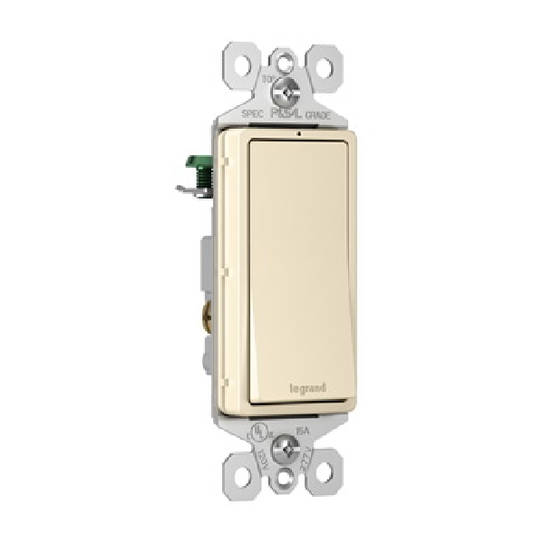 Radiant Decorator Switch, Legrand, 15 A, 120/277 V, 3-Way, Thermoplastic Housing Material, Light Almond - 3