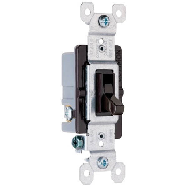 663GTU Series Toggle Switch, 3-Pole,15 A, 120 VAC, Side Wire Terminal, Brown