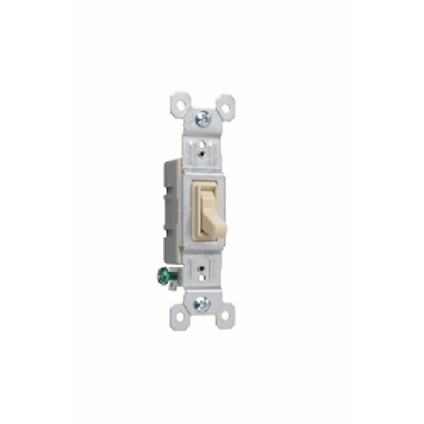 660IGCP8 Toggle Switch, 15 A, 120 VAC, Side Wire Terminal, Thermoplastic Housing Material, Ivory