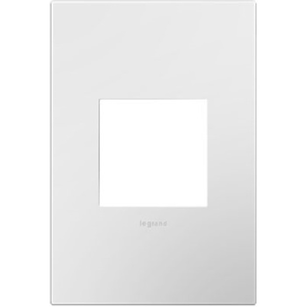 adorne Series AWP1G2WH6 Switch Wallplate, 5.13 in L, 3.45 in W, 1-Gang, Plastic, White, Gloss