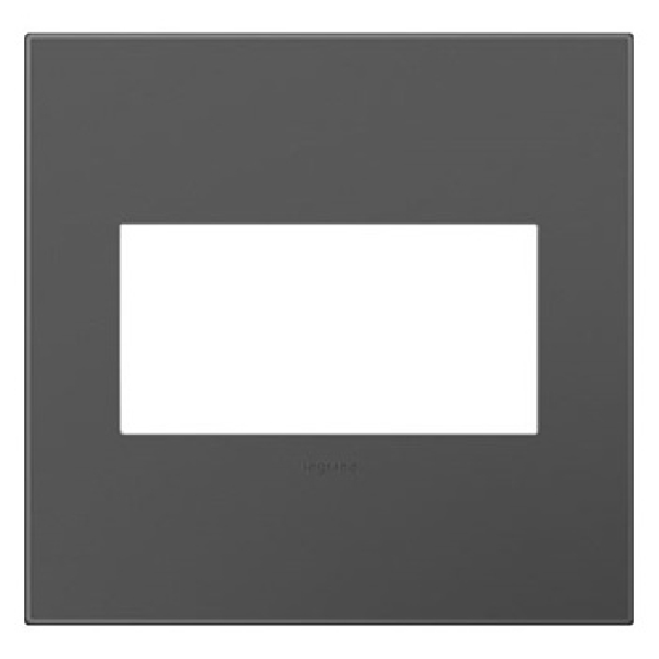 adorne Series AWP2GMG4 Switch Wallplate, 5.13 in L, 5.29 in W, 2 -Gang, Plastic, Silver, Magnesium