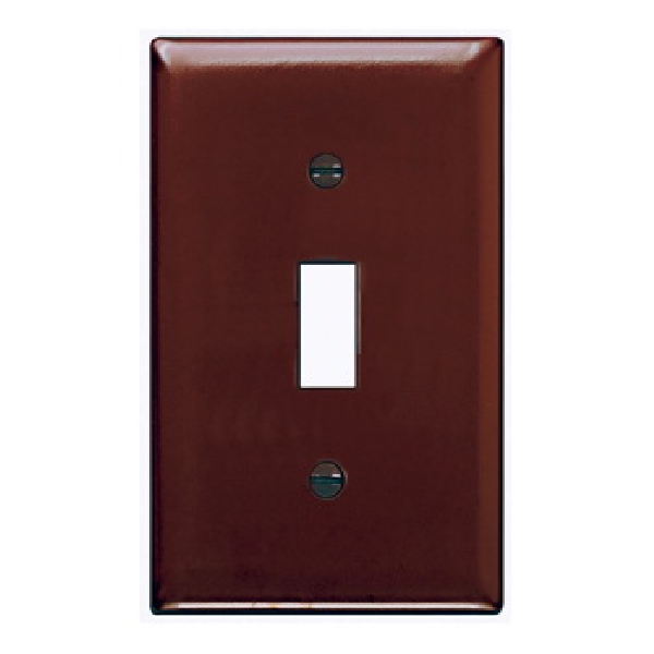 TradeMaster TP TP1CC15 Wallplate, 4.6875 in L, 2.937 in W, 1 -Gang, Nylon, Brown
