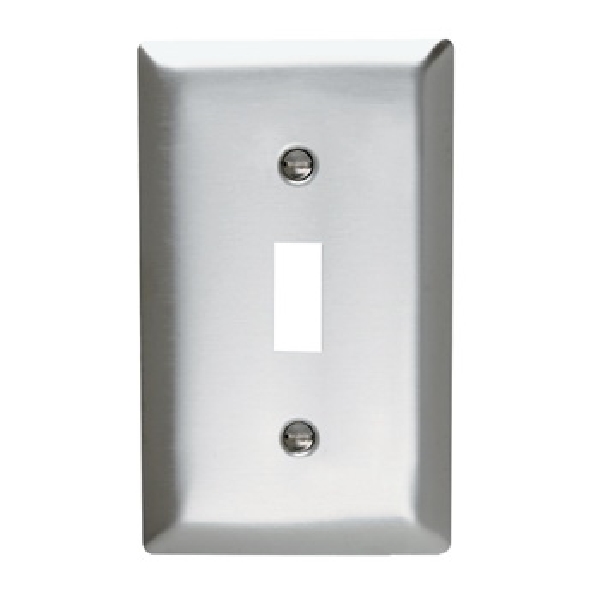 SS1CC25 Wallplate, 4-1/2 in L, 2-3/4 in W, 1 -Gang, Stainless Steel, Brushed