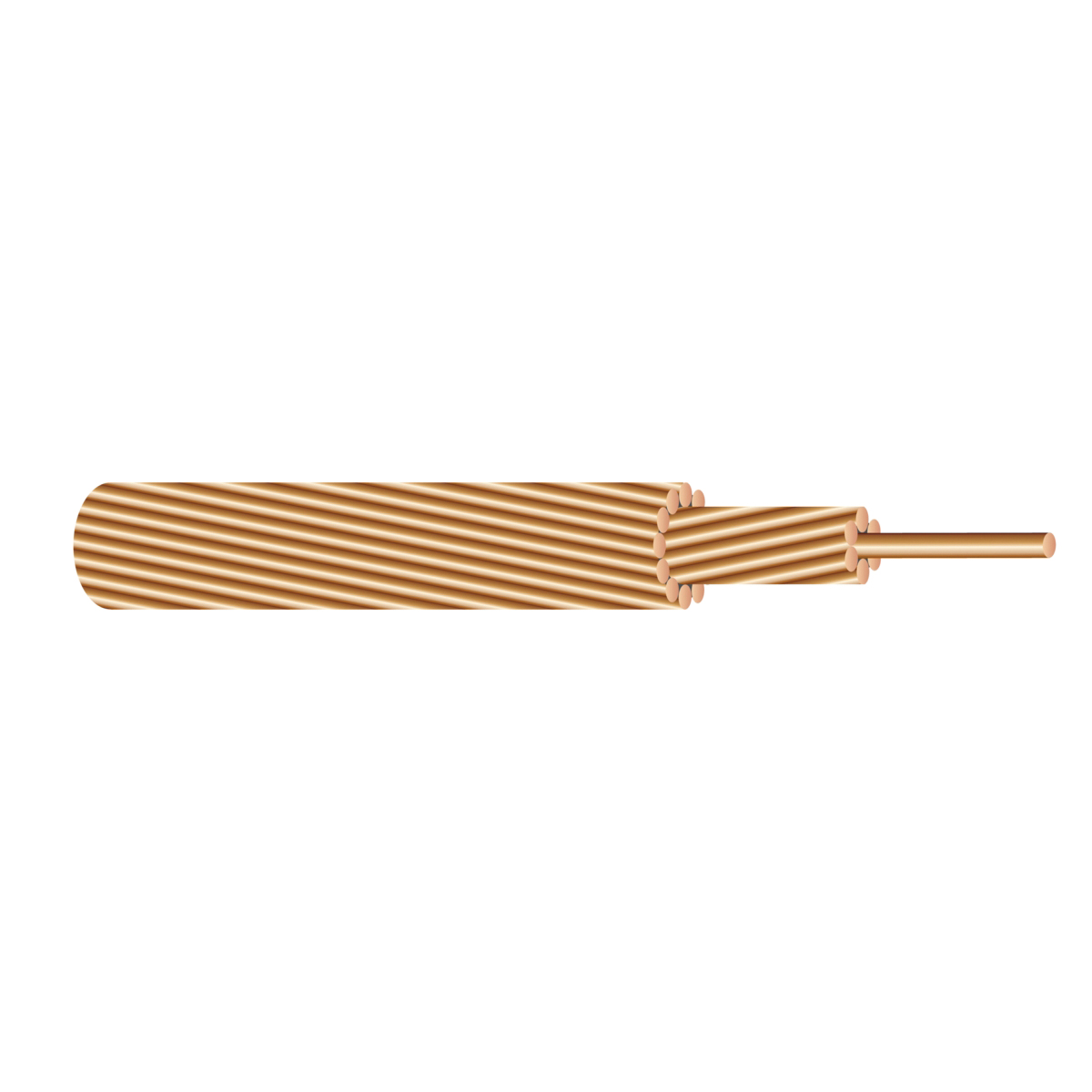 Bare Copper Wire, Cci, 6 AWG Wire, Solid Wire, 15 ft L - 1