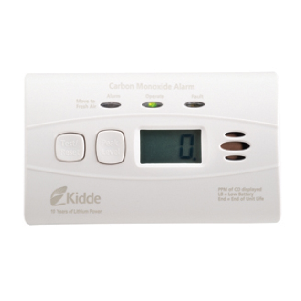 Kidde 21010047 Carbon Monoxide Alarm, Digital Display, 85 dB, Alarm: Audio, Electrochemical Sensor