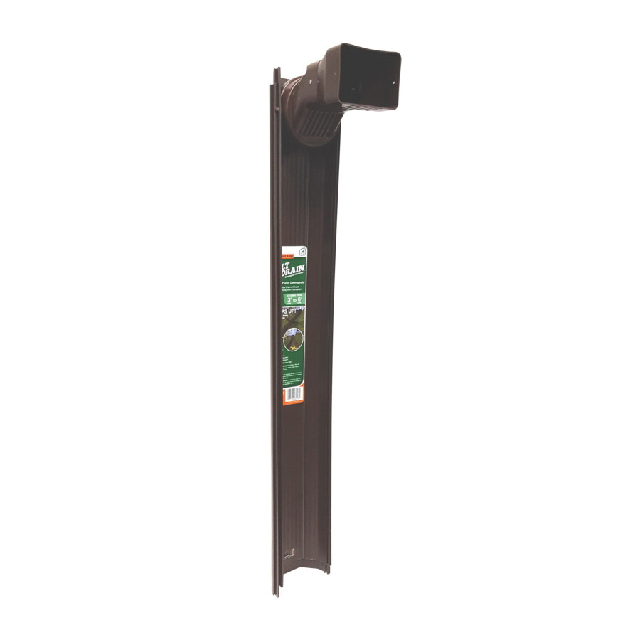 GWS3B Pallet Downspout Extender, 6 ft L Extended, Plastic, Brown, For: 2 x 3 in and 3 x 4 in Downspouts