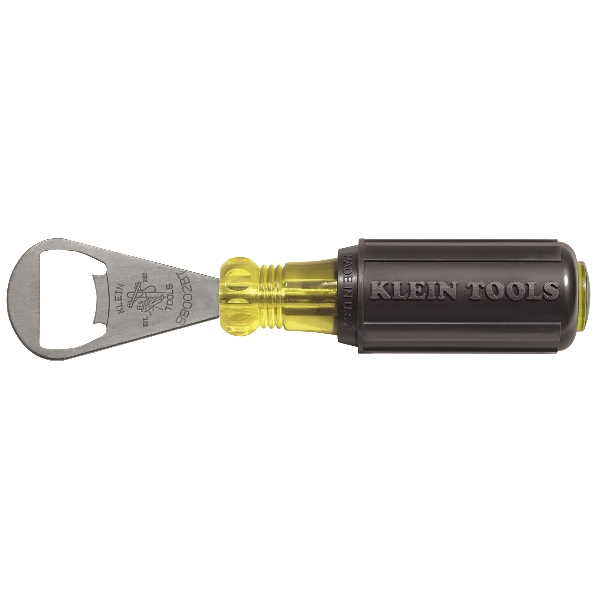 KLEIN TOOLS 98002BT Bottle Opener, Stainless Steel, Yellow/Black - 1