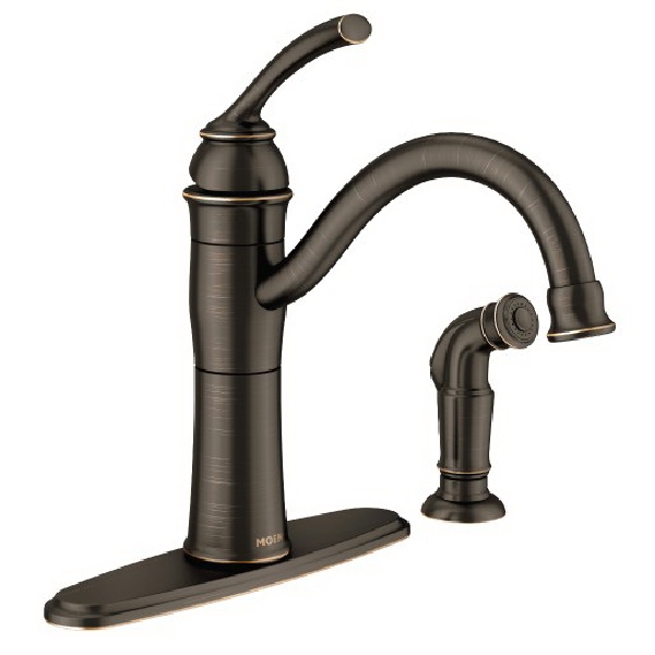 Braemore Series 87230BRB Kitchen Faucet, 1.5 gpm, 2, 4-Faucet Hole, Metal, Mediterranean Bronze, Lever Handle