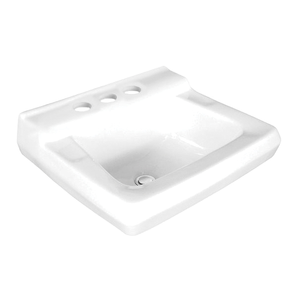 1917C Lavatory Sink, Rectangular Basin, 4 in Faucet Centers, 3-Deck Hole, 19-1/2 in OAW, 16-3/4 in OAD, White