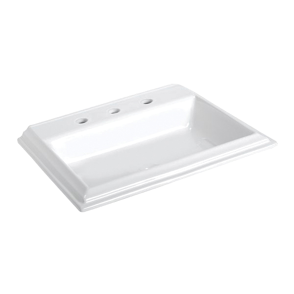 Brentwood Series 254-4 Bathroom Sink, Rectangular Basin, 4 in Faucet Centers, 3-Deck Hole, 18-15/16 in OAW