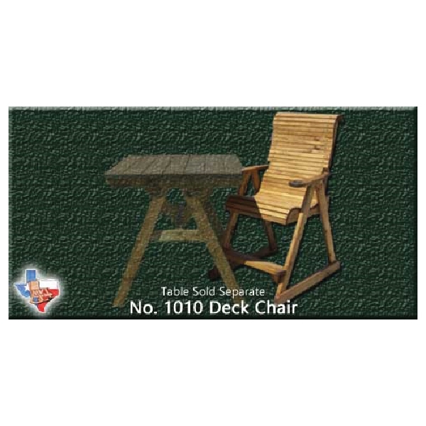 1010 Deck Chair, Wood Seat
