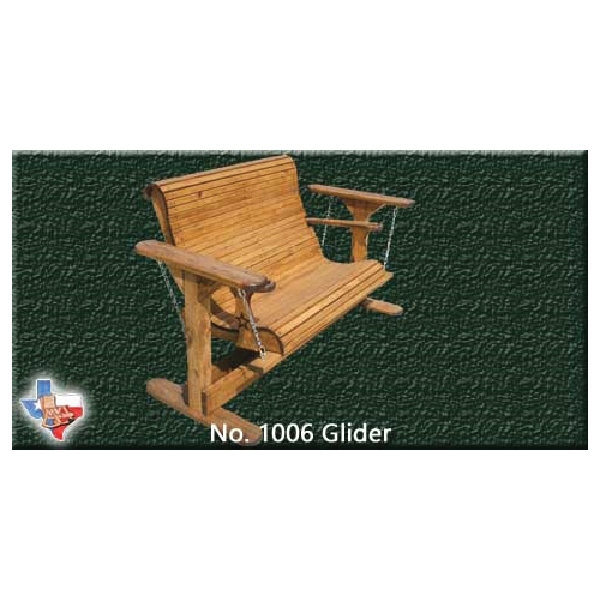 1006 Double Glider, 2 Seating, Wood Seat