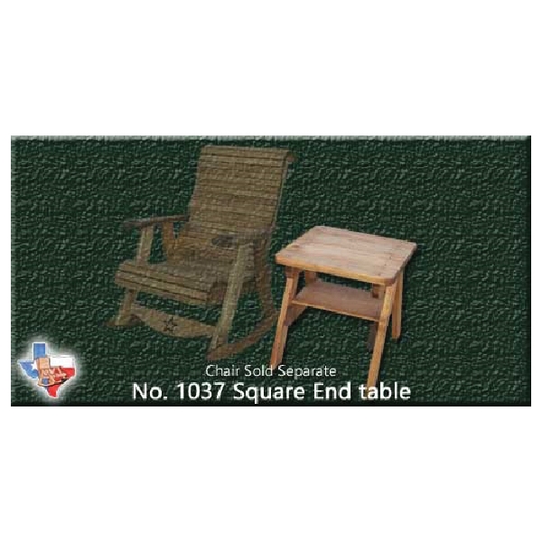 1037 End Table, 22.5 in W, 24 in H, 22.5 in D, Square Table, Wood Table