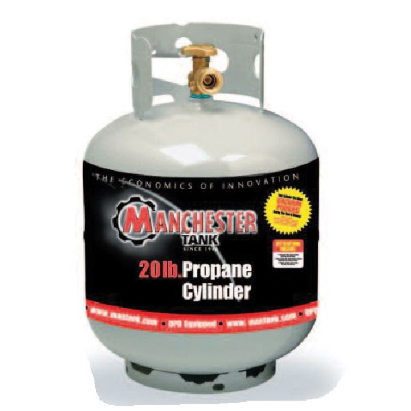 Manchester Tank 10504 Propane Cylinders with Overfill Prevention Device Valve, 20 lb Tank, Grey