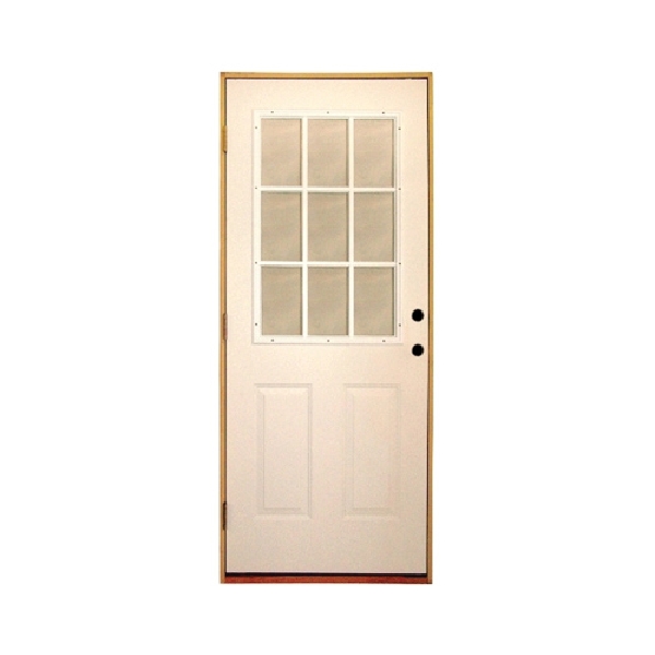 14079500 Prehung Door, 38 in W Opening, 82 in H Opening, Inswing, Right Hand, Oak Frame, Steel Door, Mill