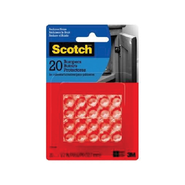 Scotch SP954-NA Cabinet Bumper, 1/2 in, Rubber, Adhesive Backing - 3