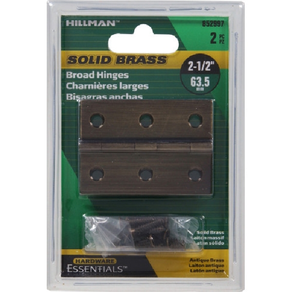 Hardware Essentials 852997 Hinge, Antique Brass, 2-1/2 in W