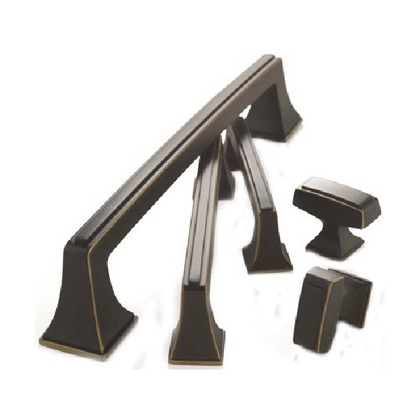 Mulholland Cabinet Pull, Amerock, 4-9/16 in L Handle, 1-1/8 in H Handle, Zinc - 1