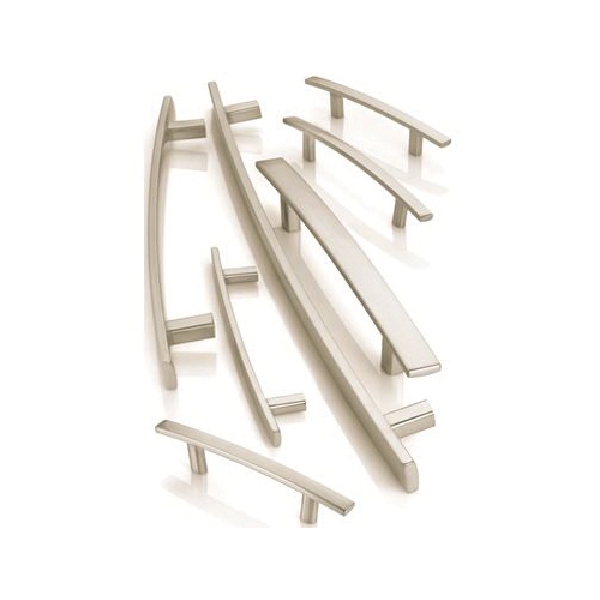 Cyprus Series Cabinet Pull, Amerock, 9-1/16 in L Handle, Zinc, Satin Nickel - 1
