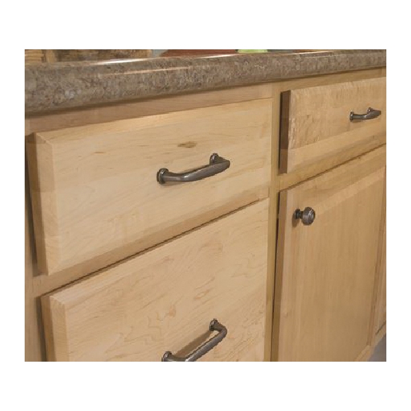 Kane Series Cup Pull, Amerock, 4-3/8 in L Handle, Zinc, Satin Nickel - 3