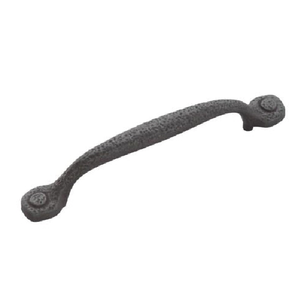 Hickory Hardware Refined Rustic Series P2998-BI Cabinet Pull, 7 in L Handle, 1-1/8 in Projection, Zinc, Black Iron