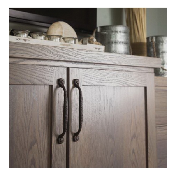 Hickory Hardware Refined Rustic Series P2998-BI Cabinet Pull, 7 in L Handle, 1-1/8 in Projection, Zinc, Black Iron