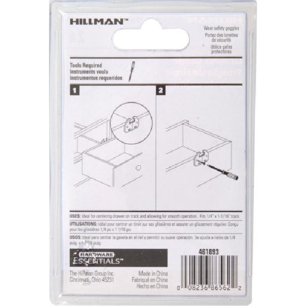 Hardware Essentials 851542 Drawer Guide, Plastic, White - 3