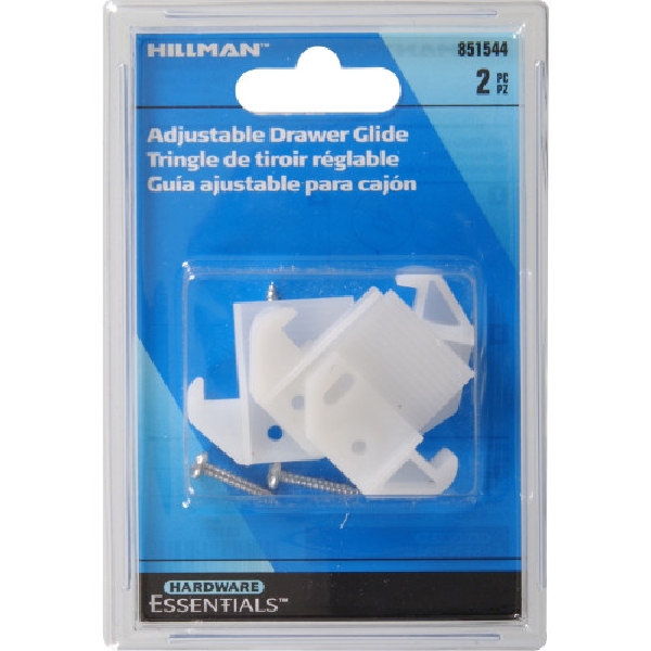 Hardware Essentials 851544 Drawer Guide, Plastic, White - 2