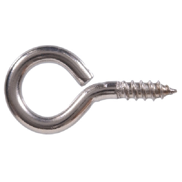 Hardware Essentials 320986 Screw Eye, 0.162 in Dia Wire, 1-5/8 in OAL, 40 lb Working Load, Stainless Steel