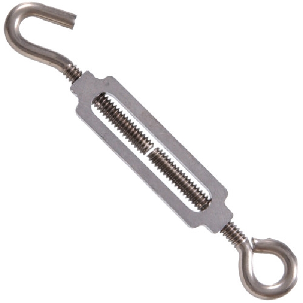 Hardware Essentials 321892 Turnbuckle, 60 lb Working Load, #10-24 Thread, Hook, Eye, Steel
