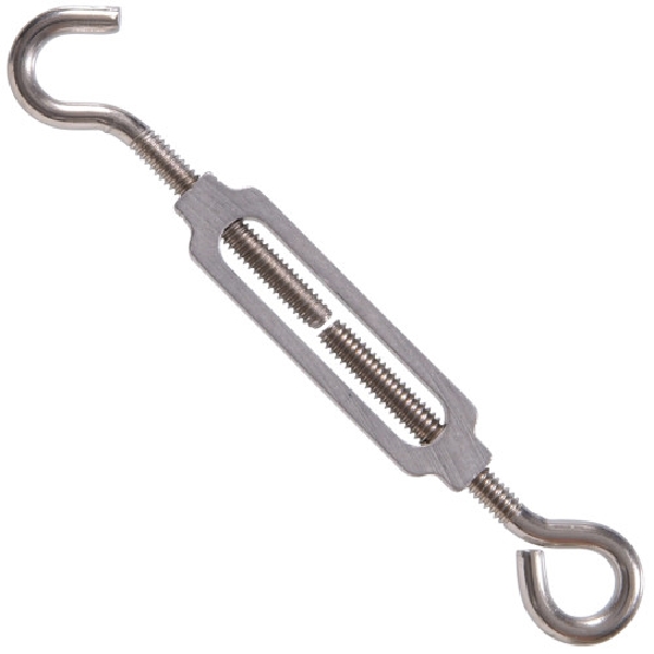 Hardware Essentials 321894 Turnbuckle, 1040 lb Working Load, 1/4-20 Thread, Hook, Eye, Steel