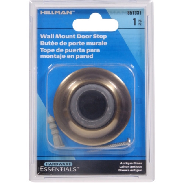 Hardware Essentials 851331 Door Stop, 2-3/8 in L, Steel, Antique Brass, 1/PK