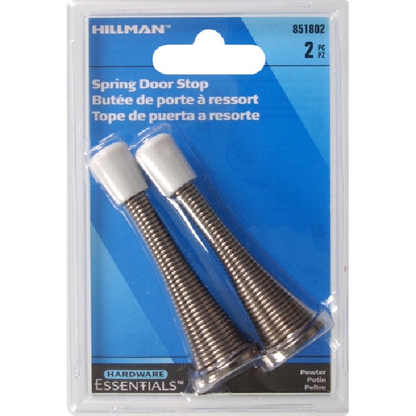 Hardware Essentials 851802 Door Stop, 3 in L, Steel, Pewter, 2 PK