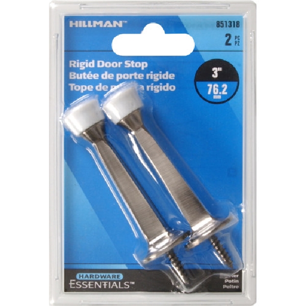 Hardware Essentials 851318 Square Rigid Door Stop, Pewter