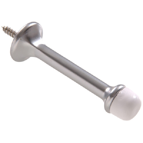Hardware Essentials 852339 Standard Rigid Door Stop, 3 in L, Steel, Satin Chrome