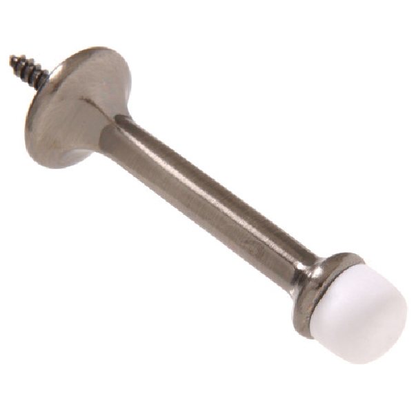 Hardware Essentials 852928 Standard Rigid Door Stop, 3 in L, Steel, Pewter