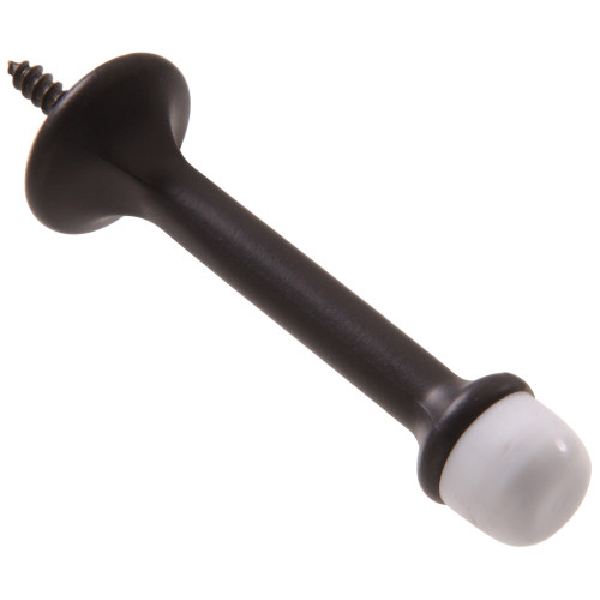 Hardware Essentials 852930 Standard Rigid Door Stop, 3 in L, Steel, Oil-Rubbed Bronze, 2 PK