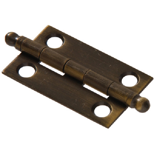 Hardware Essentials 853001 Series Ball Tipped Hinge, 1-1/2 x 7/8 in Dimensions, Antique Brass