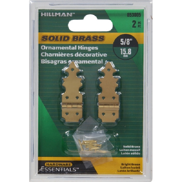 Hardware Essentials 853005 Decorative Hinge, Bright Brass, Flush Mounting - 2