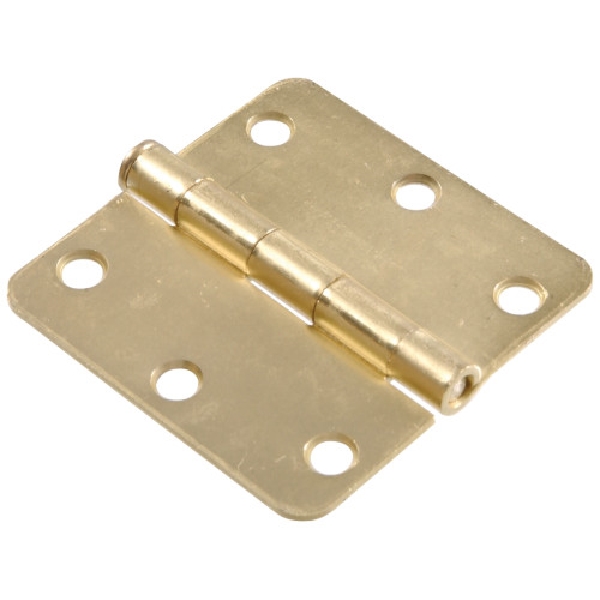 Hardware Essentials 852611 Door Hinge, Steel, Satin Brass, Removable Pin, Wall Mounting, 100 lb