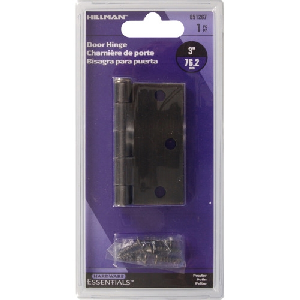 Hardware Essentials 851267 Door Hinge, Pewter, Removable Pin, Full-Mortise Mounting - 2